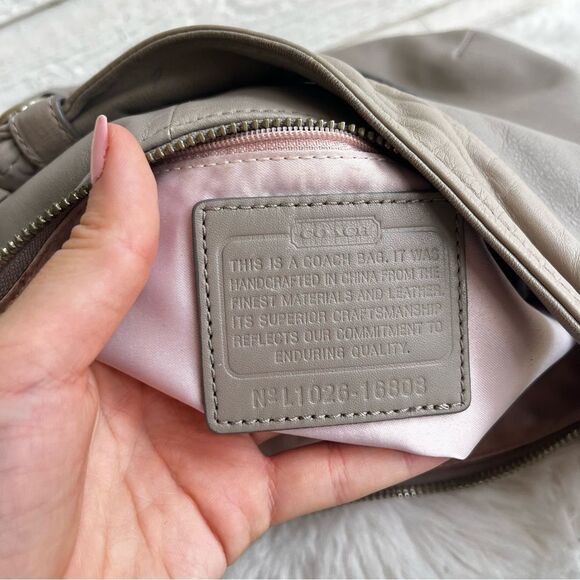 COACH Grey Taupe Kristin Hobo Satchel Crossbody 16808 Kristy Campbell Gray - Picture 9 of 9